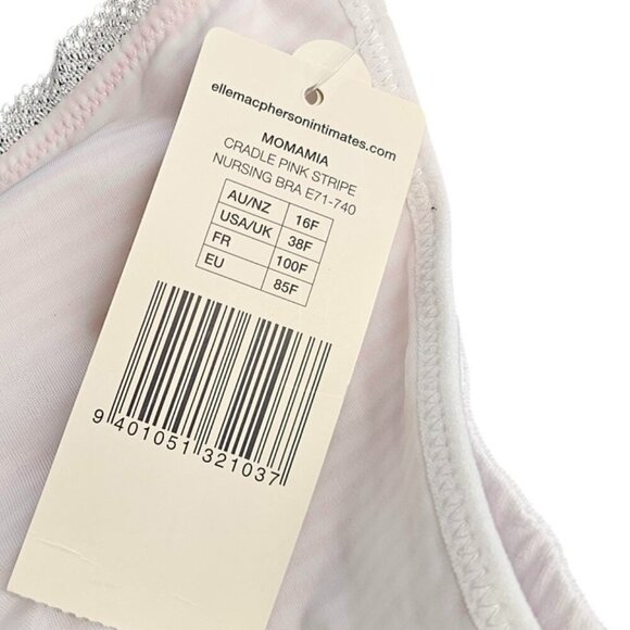 Elle Macpherson Momamia Nursing Bra, Maternity Bra, Pink Stripe, Size 38F, NWT - Picture 6 of 6
